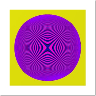 Hypnotic purple circle with optical illusion Posters and Art